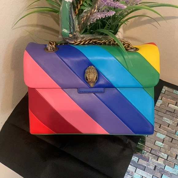 Kurt Geiger Rainbow Shop Kensington Leather Crossbody Bag - Picture 1 of 16